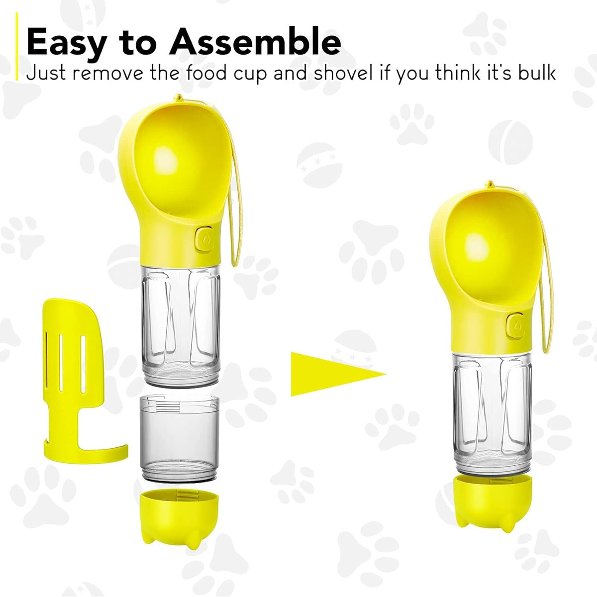 3 in 1 Portable Dog Water Bottle Dispenser-Dog Food Container with Doggy Poop Bags-3 in 1 Portable Dog Water Bottle Dispenser-Dog Food Container with Doggy Poop Bags-Courdon-Courdon-