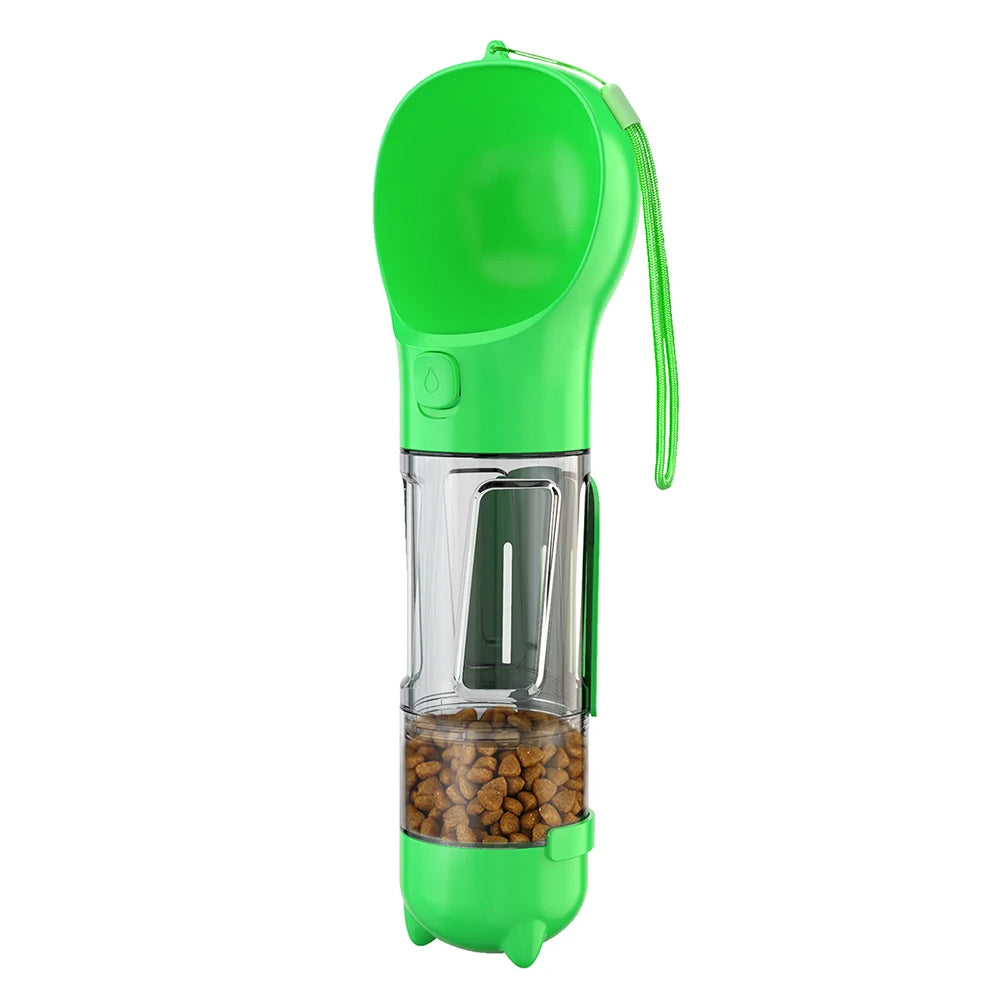 3 in 1 Portable Dog Water Bottle Dispenser-Dog Food Container with Doggy Poop Bags-3 in 1 Portable Dog Water Bottle Dispenser-Dog Food Container with Doggy Poop Bags-Courdon-Green-300ml-Courdon-SKU679905032674780806956