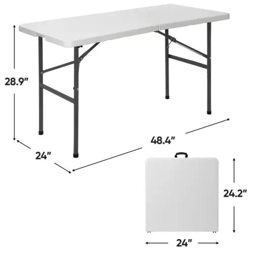 4 FT Folding Table for Party Dining In/Outdoor-4 FT Folding Table for Party Dining In/Outdoor-Courdon-Courdon-