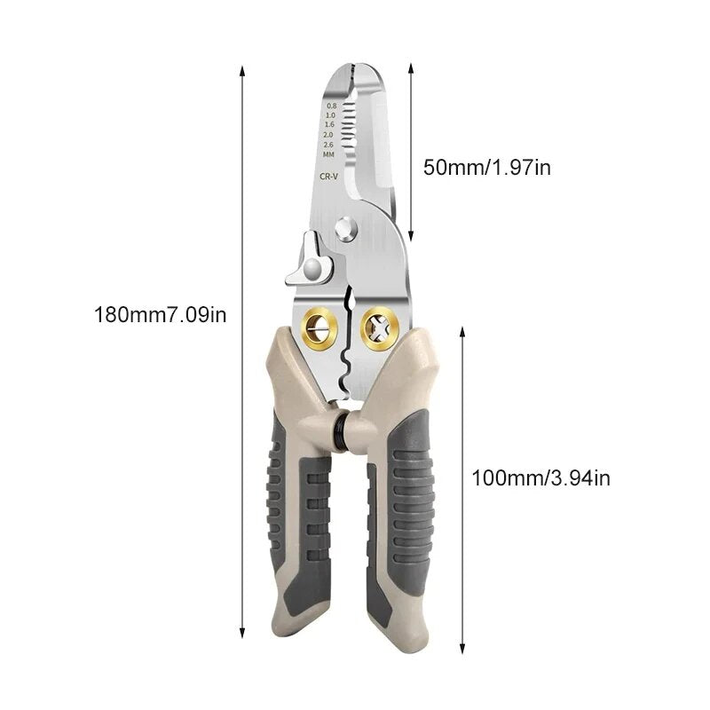 6 in 1 Wire Stripper Tools-Crimping Pliers Electrical Crimping Tools-6 in 1 Wire Stripper Tools-Crimping Pliers Electrical Crimping Tools-Courdon-Courdon-SKU679905032675187130156