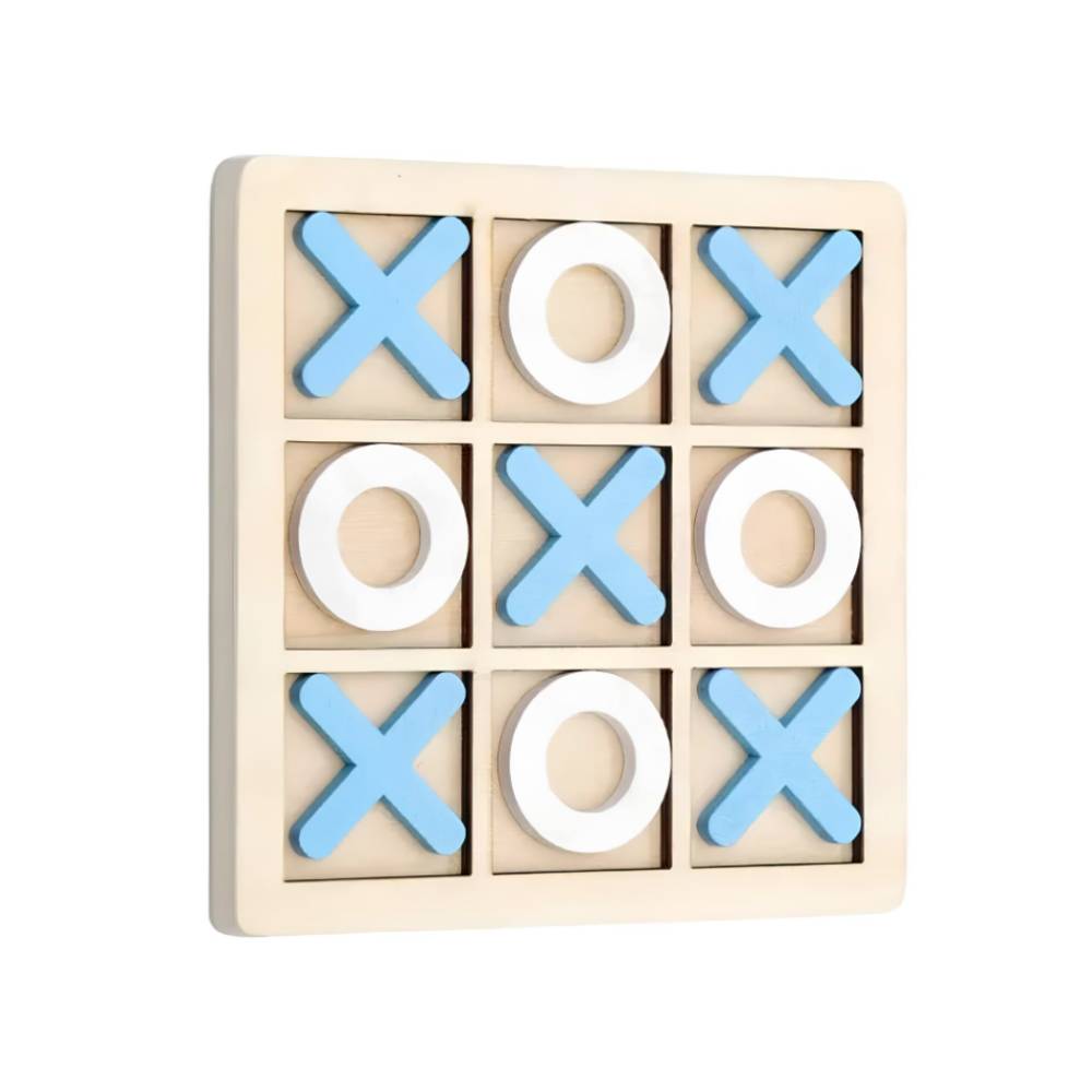 Classic wooden toe x o board games - Wood tic tac toe board game-Classic wooden toe x o board games - Wood tic tac toe board game-Courdon-Blue-Courdon-SKU679905032669708320556