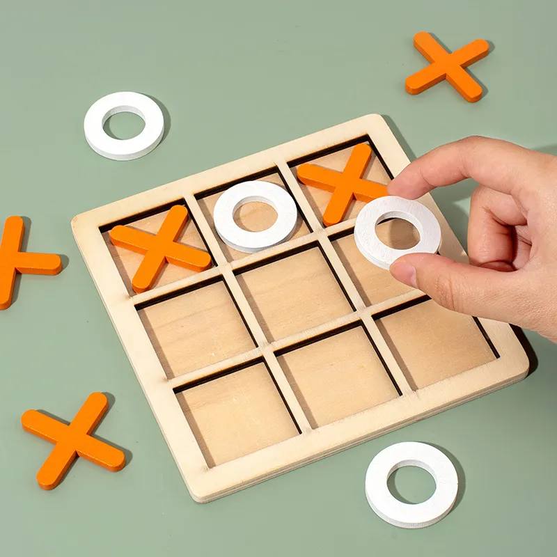 Classic wooden toe x o board games - Wood tic tac toe board game-Classic wooden toe x o board games - Wood tic tac toe board game-Courdon-Courdon-