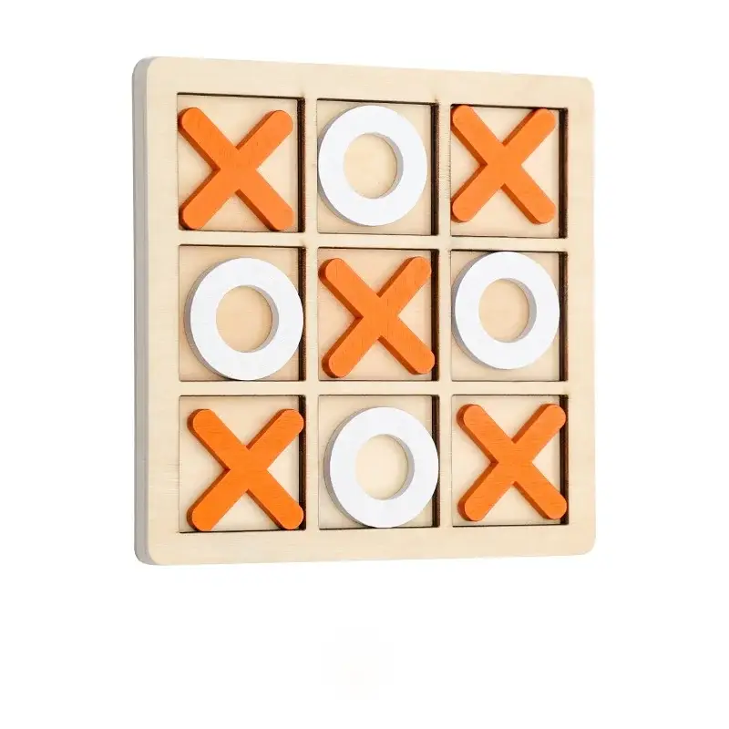 Classic wooden toe x o board games - Wood tic tac toe board game-Classic wooden toe x o board games - Wood tic tac toe board game-Courdon-Orange-Courdon-SKU679905032669711597356