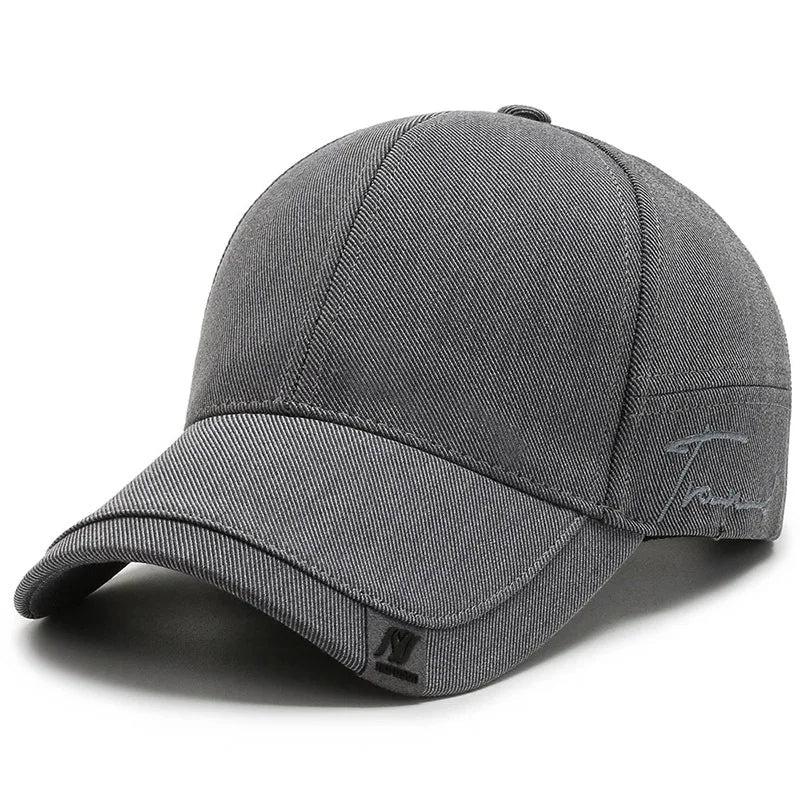 Cotton Baseball Cap for Men-Cotton Baseball Cap for Men-Courdon-Grey-Adjustable-Courdon-SKU679905032671736659756