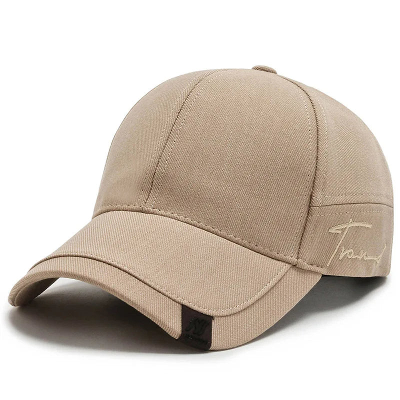 Cotton Baseball Cap for Men-Cotton Baseball Cap for Men-Courdon-Khaki-Adjustable-Courdon-SKU679905032671730106156