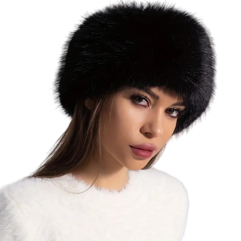 Fur Thickened Hat Without Top for Women-Fur Thickened Hat Without Top for Women-Courdon-Black-56/57-Courdon-SKU679905032674276179756