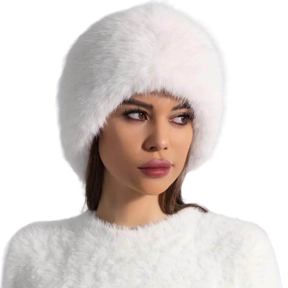 Fur Thickened Hat Without Top for Women-Fur Thickened Hat Without Top for Women-Courdon-White-56/57-Courdon-SKU679905032674279456556