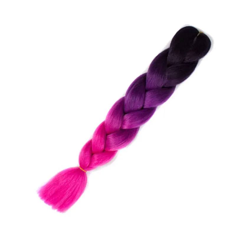 Hair Extension Ombre Braid - Hair Stretched-Hair Extension Ombre Braid - Hair Stretched-Courdon-24inches-Colourful Pink-Courdon-SKU679905032673391443756