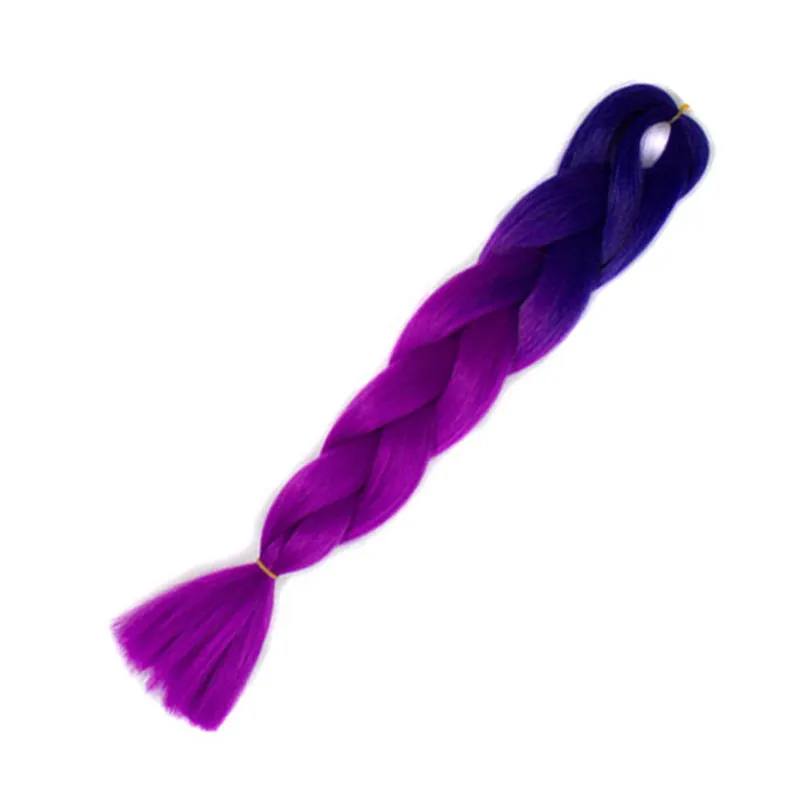 Hair Extension Ombre Braid - Hair Stretched-Hair Extension Ombre Braid - Hair Stretched-Courdon-24inches-Purple-Courdon-SKU679905032673388166956