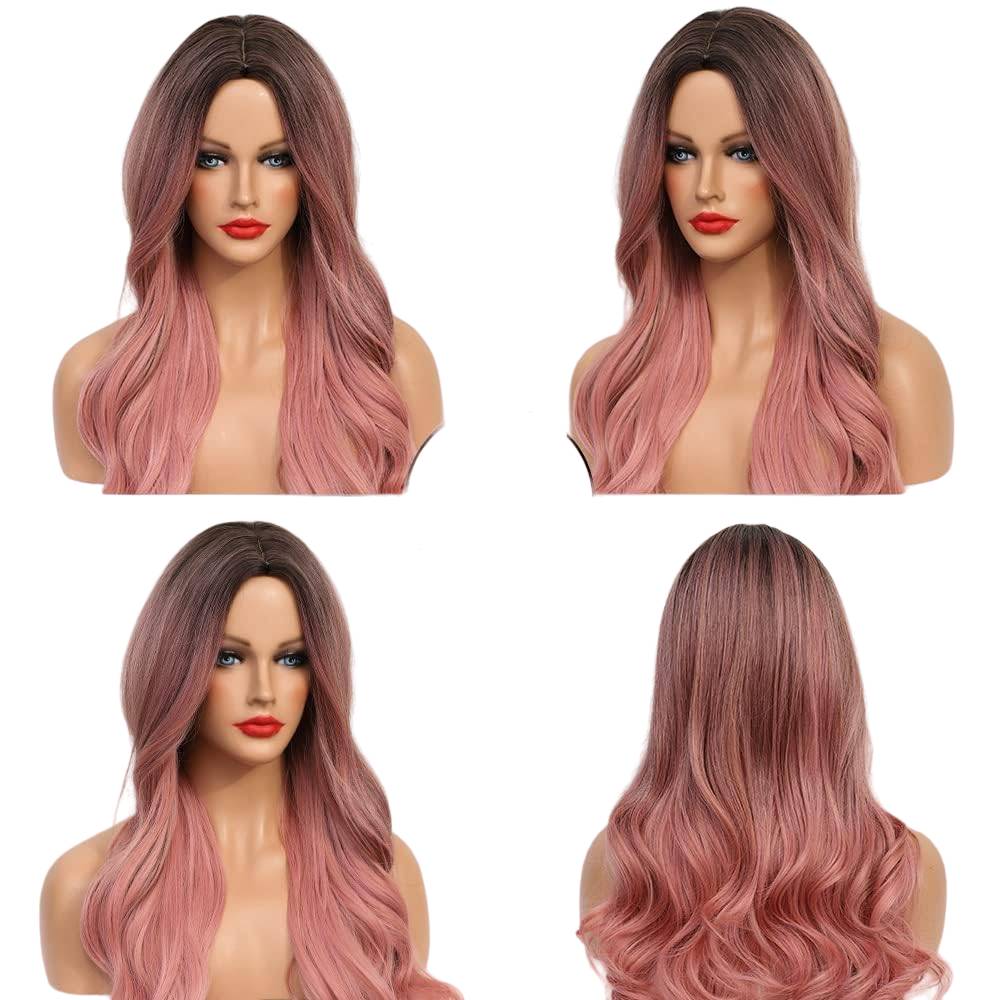 Long Wavy Wig Ombre Pink-Long Wavy Wig Ombre Pink-Courdon-Courdon-SKU679905032674154938156