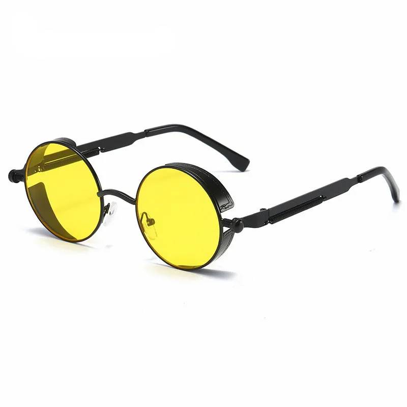 Men & Women Sunglasses-Fashion Round Glasses-Vintage Designer Sunglasses-Men & Women Sunglasses-Fashion Round Glasses-Vintage Designer Sunglasses-Courdon-Black Yellow-Courdon-SKU679905032671405702956