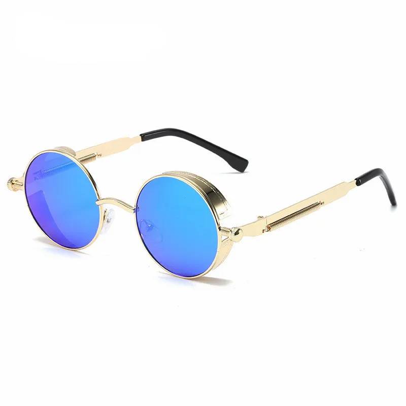 Men & Women Sunglasses-Fashion Round Glasses-Vintage Designer Sunglasses-Men & Women Sunglasses-Fashion Round Glasses-Vintage Designer Sunglasses-Courdon-Gold Blue-Courdon-SKU679905032671399149356