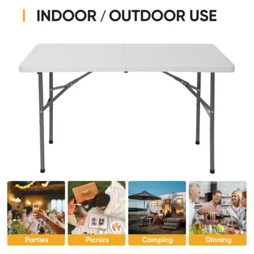 Courdon - 4 FT Folding Table for Party Dining In/Outdoor