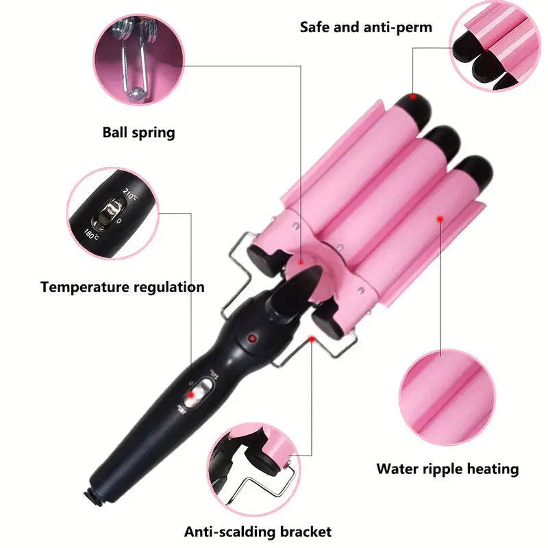 Professional 3-Barrel Curling Iron-Professional 3-Barrel Curling Iron-Courdon-Courdon-