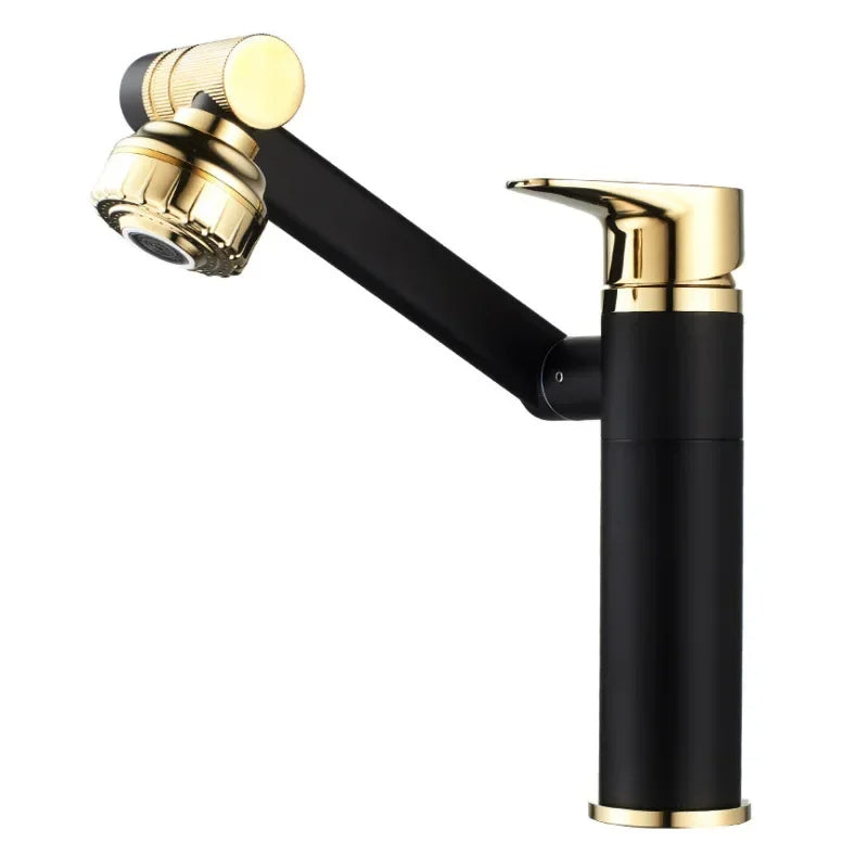 Tap For Bathroom Sink 360 Degree-Tap For Bathroom Sink 360 Degree-Courdon-Black Golden-Courdon-SKU679905032673709293356